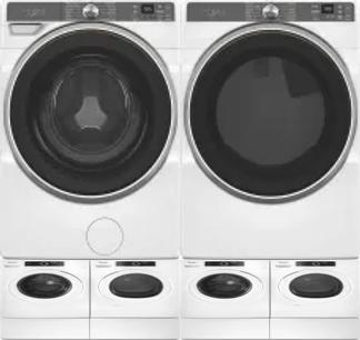 Side by Side Washer & Dryer Set on Pedestals