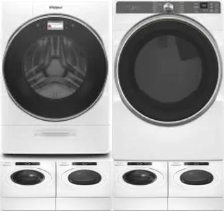 Side by Side Washer & Dryer Set on Pedestals
