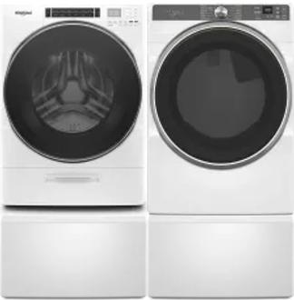 Side by Side Washer & Dryer Set on Pedestals