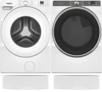 Side by Side Washer & Dryer Set on Pedestals
