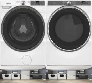 Side by Side Washer & Dryer Set on Pedestals