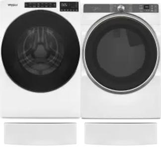 Side by Side Washer & Dryer Set on Pedestals