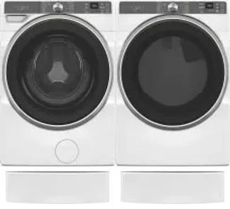 Side by Side Washer & Dryer Set on Pedestals