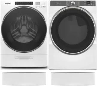 Side by Side Washer & Dryer Set on Pedestals