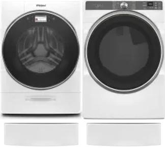 Side by Side Washer & Dryer Set on Pedestals