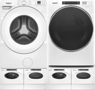 Side by Side Washer & Dryer Set on Pedestals
