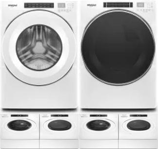 Side by Side Washer & Dryer Set on Pedestals