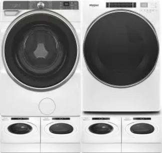 Side by Side Washer & Dryer Set on Pedestals