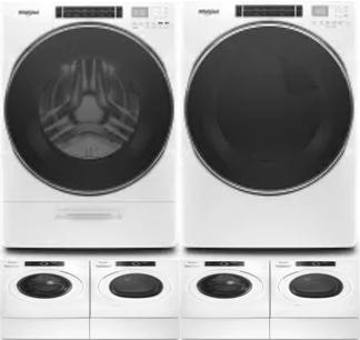 Side by Side Washer & Dryer Set on Pedestals