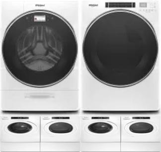 Side by Side Washer & Dryer Set on Pedestals
