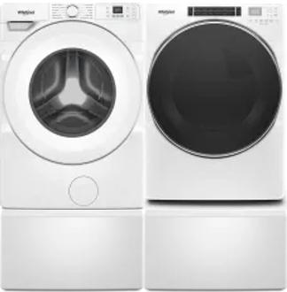 Side by Side Washer & Dryer Set on Pedestals