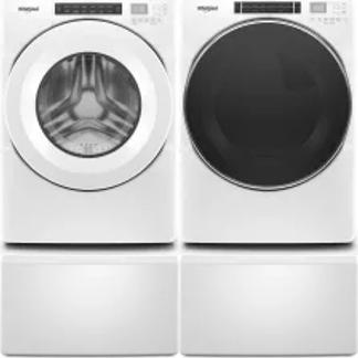 Side by Side Washer & Dryer Set on Pedestals