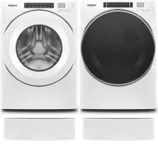 Side by Side Washer & Dryer Set on Pedestals