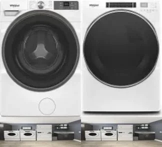 Side by Side Washer & Dryer Set on Pedestals