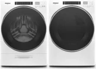 Side by Side Washer & Dryer Set on Pedestals