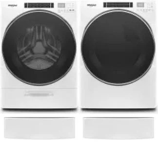 Side by Side Washer & Dryer Set on Pedestals