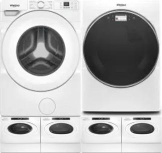 Side by Side Washer & Dryer Set on Pedestals
