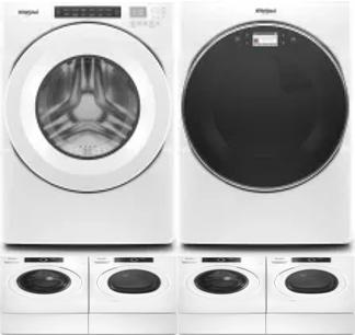 Side by Side Washer & Dryer Set on Pedestals