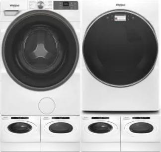 Side by Side Washer & Dryer Set on Pedestals