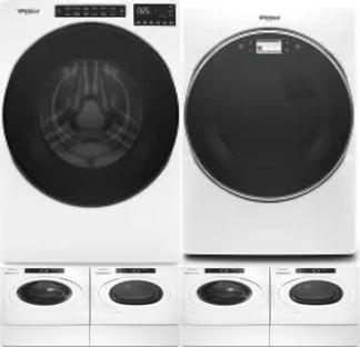 Side by Side Washer & Dryer Set on Pedestals