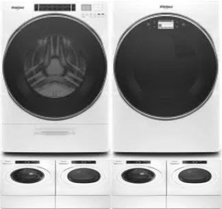 Side by Side Washer & Dryer Set on Pedestals