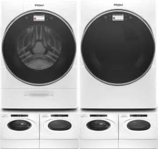 Side by Side Washer & Dryer Set on Pedestals