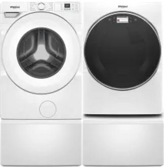 Side by Side Washer & Dryer Set on Pedestals