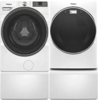 Side by Side Washer & Dryer Set on Pedestals