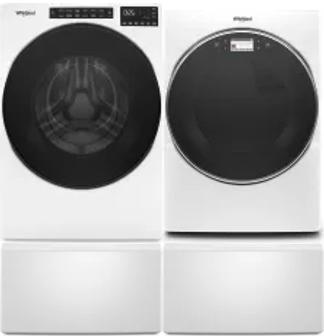 Side by Side Washer & Dryer Set on Pedestals