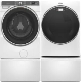 Side by Side Washer & Dryer Set on Pedestals