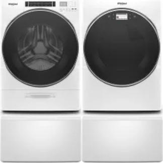 Side by Side Washer & Dryer Set on Pedestals