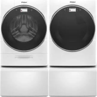 Side by Side Washer & Dryer Set on Pedestals
