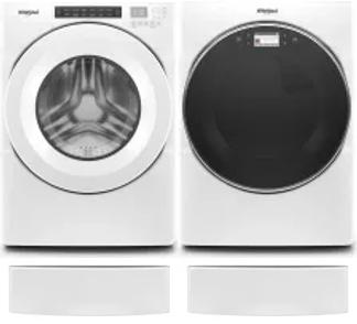 Side by Side Washer & Dryer Set on Pedestals