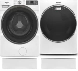 Side by Side Washer & Dryer Set on Pedestals