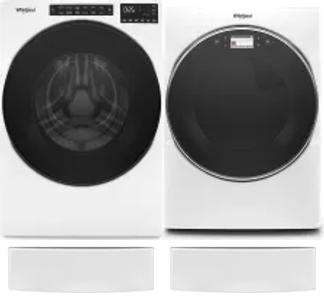 Side by Side Washer & Dryer Set on Pedestals
