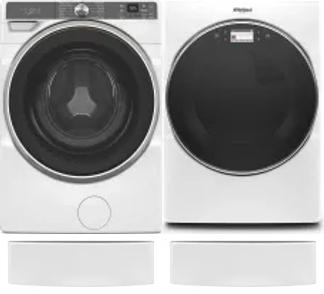 Side by Side Washer & Dryer Set on Pedestals