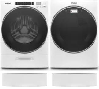 Side by Side Washer & Dryer Set on Pedestals