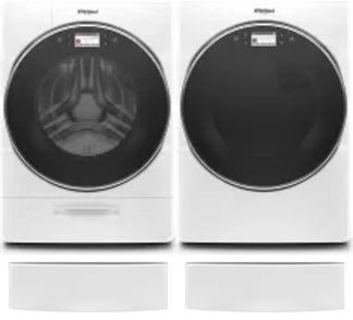 Side by Side Washer & Dryer Set on Pedestals