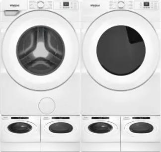 Side by Side Washer & Dryer Set on Pedestals