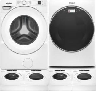 Side by Side Washer & Dryer Set on Pedestals