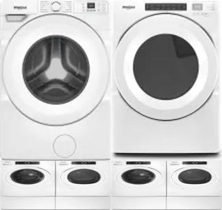Side by Side Washer & Dryer Set on Pedestals