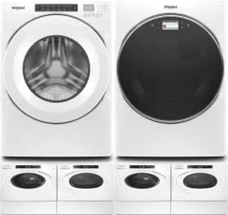 Side by Side Washer & Dryer Set on Pedestals