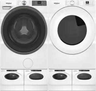 Side by Side Washer & Dryer Set on Pedestals
