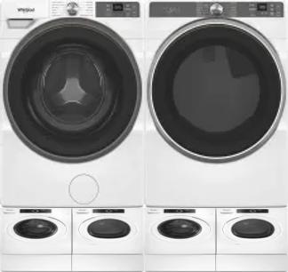 Side by Side Washer & Dryer Set on Pedestals