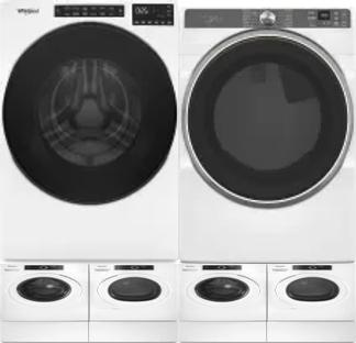 Side by Side Washer & Dryer Set on Pedestals