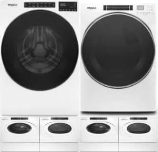 Side by Side Washer & Dryer Set on Pedestals