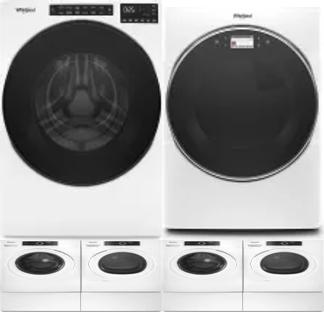 Side by Side Washer & Dryer Set on Pedestals
