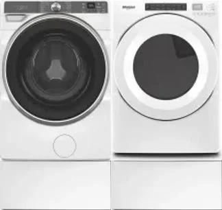 Side by Side Washer & Dryer Set on Pedestals