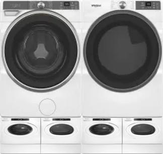 Side by Side Washer & Dryer Set on Pedestals