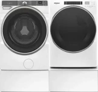 Side by Side Washer & Dryer Set on Pedestals
